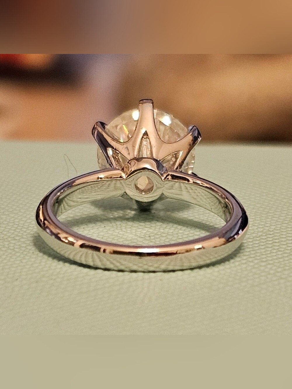 925 STERLING SILVER 3 Carat Tiffany Setting Moissanite Ring SZ 4 - Picture 4 of 5
